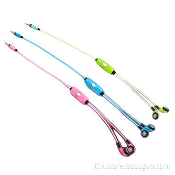 Hot Selling 3.5mm Jack El Light Up Wire Earphone with Microphone